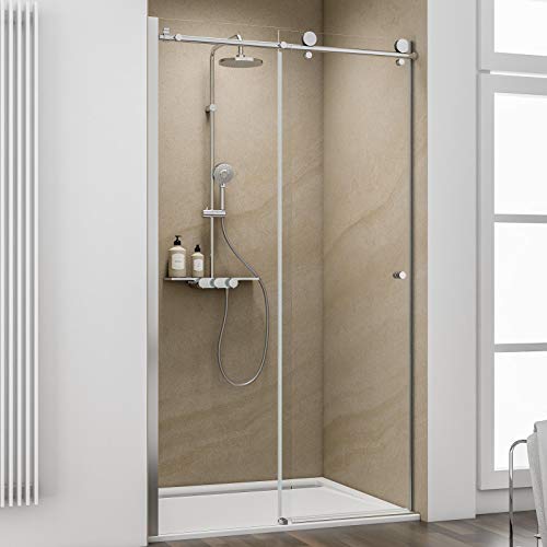 Schulte Duschkabine Master-Class Schiebetür Nische Festteil links, 120 x 200 cm, 8 mm Sicherheitsglas beschichtet, Profile chrom-optik