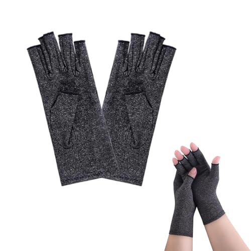UEIOAVL Hand & Wrist Braces, 1 paio di guanti per artrite da uomo e da donna guanti a compressione senza dita per alleviare il dolore del tunnel carpale (grigio)