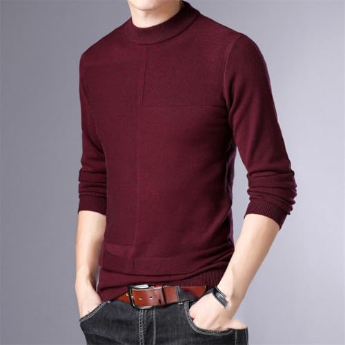 Men's Winter High Neck Sweater Slim Fit Base Layer Thick Knitted Pullover Long Sleeve Warm Basic Sweater4