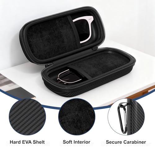 Image of Travel Sunglasses Organizer, Hard Shell Sunglass Case Adjustable Slots for Multiple Sunglass Eyeglass Case