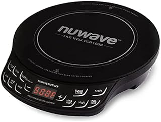 NUWAVE Flex Precision Induction Cooktop, Portable, Large 6.5” Heating Coil, Temperature from 100F to 500F, 3 Wattage Settings 600, 900, and 1300w