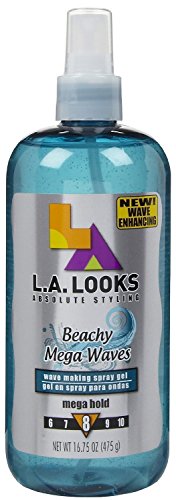 L.a. Looks Beachy Mega Waves, Mega Hold #8, Wave Making Spray Gel, 16.75 Oz (Pack of 6)