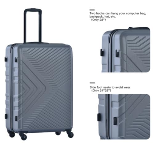 This Stylish and Simple Three-piece Suitcase Is Made of PC+ABS Material and Is Equipped with Universal Wheels, Suitable for Various Travel Needs.3