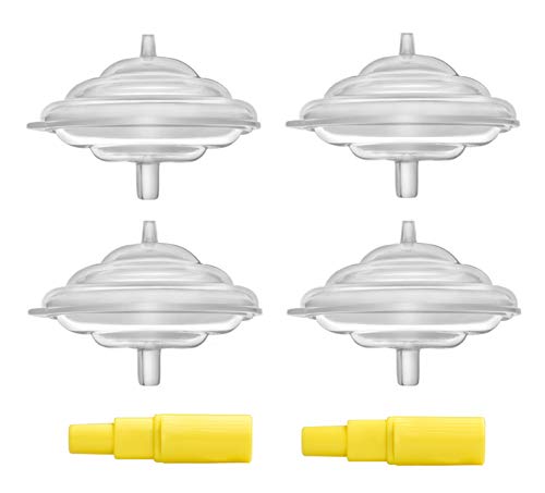Maymom Backflow Protector Compatible with Spectra S2 S1, 9 Plus Breastpumps with Bonus Flange Adapters. Replacement Spectra Pump Parts Backflow Protector Silicone Diaphragm; 4 pc