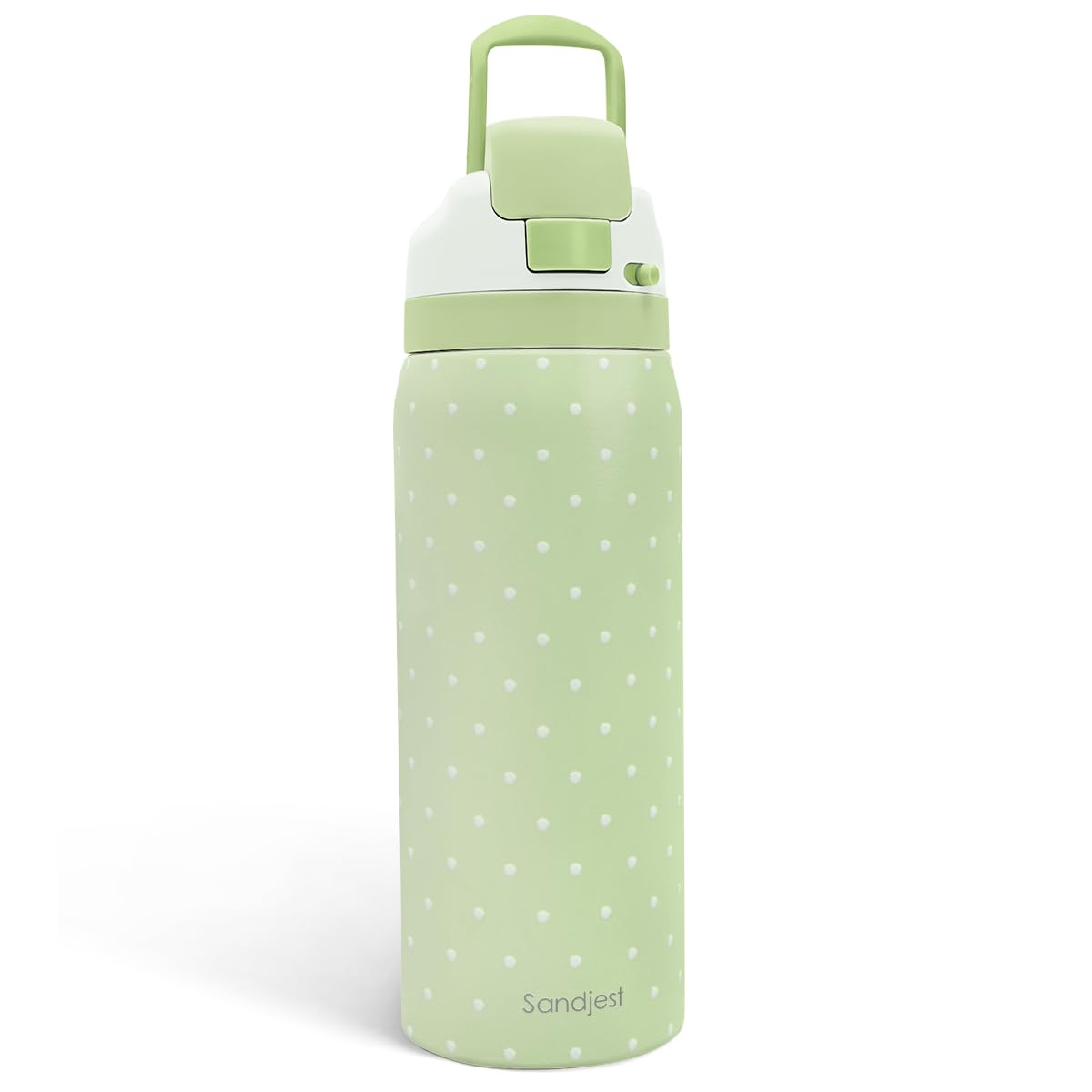 Polka Dots Insulated Stainless Steel Water Bottle with Straw for Sports and Travel, 32oz, Gifts for Women Girls Friends Teens Birthday Christmas