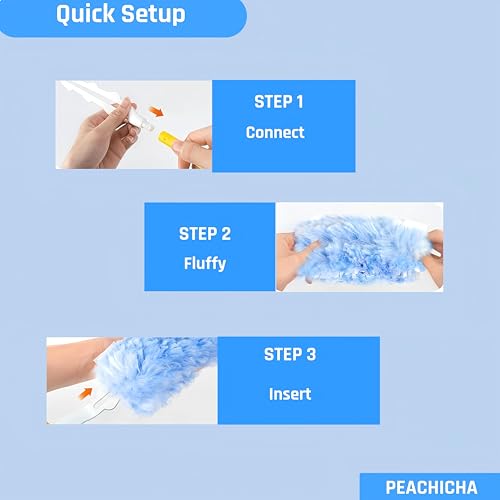 Image of 360 Degree Dusters Refills,Heavy Duty Duster Refills, Disposable Replacement Head for Cleaning, Multi Surface Refills, 30 Count Blue