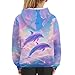 Zengppxfd Rainbow Dolphin Girls Sweatshirt Clothes Size 6-7 Cute Graphic Hoodies for Teens Back to School Kids Long Sleeve Comfy Pullover Tops 2025 Fall Fashion Outfits