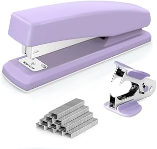 Deli Stapler, Desktop Stapler, Office Stapler, 20 Sheet Capacity, Includes 1000 Staples and Staple Remover, Purple