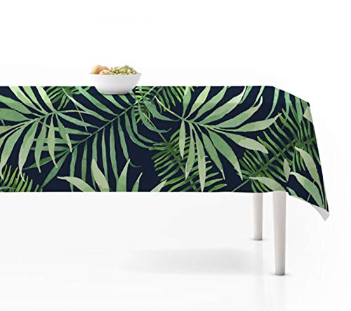 Nappe polyester feuille verte 140x180 nappe impression 3D rectangulaire - 4
