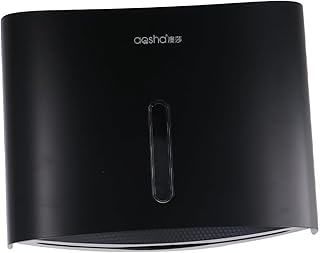 SHUATI Bathroom Tissue Dispenser C Fold Touchless Wall Mount Paper Towel Holder Large Capacity Black Paper Towel Dispenser Commercial