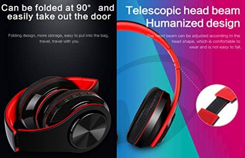Wireless Bluetooth Headphones Over Ear, Foldable Headphones Hi-Fi Stereo Comfortable Earpads Bluetooth Headsets Wired Mode with Mic for Cellphone PC TV (Type1 black)