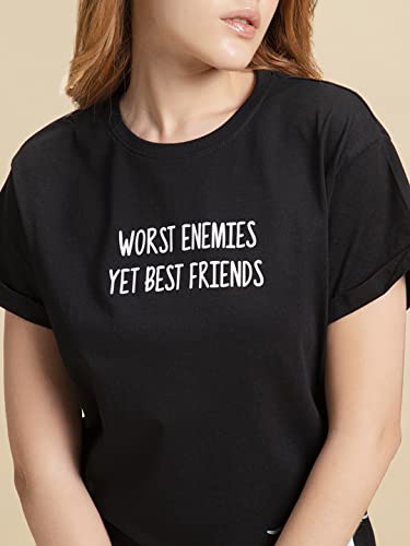 Image of Bewakoof Official Tom & Jerry Merchandise Women's Graphic Print Boyfriend Fit T-Shirt