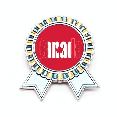 Broche drapeau Canada en métal, le cadeau Art Déco tendance façon médaille honorifique