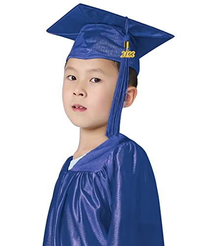 Graduatepro Shiny Kids Graduation Cap Gown 2023 Set For Kindergarten Preschool Toddler Children Royal 30 #TOP3