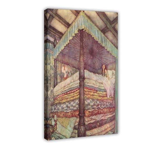 La princesse et le pois impression toile Edmund Dulac deco vintage bureau