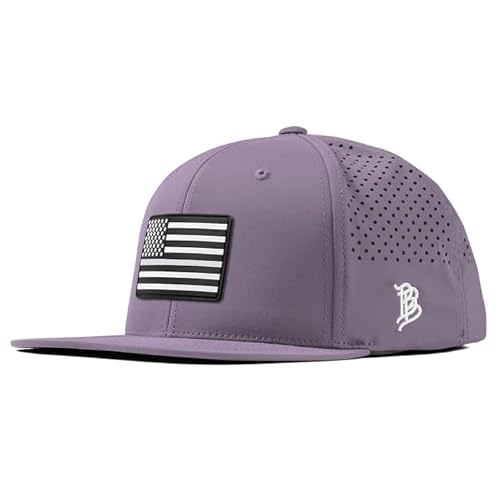 Branded Bills Vintage Old Glory PVC Purple Flat Performance, Adjustable Snapback, Lightweight, Comfortable Baseball Cap