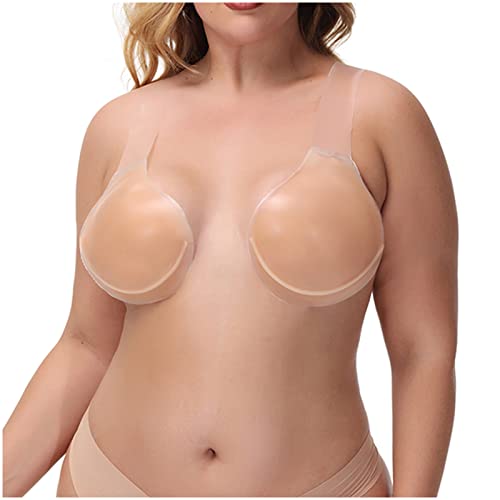 Invisilift Bra For Large Breasts Women Invisible Seamless Lift Up Adhesive Bras Conceal Silicone Tape With Strap Beige #TOP7