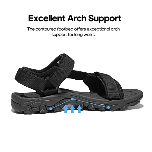 Nortiv 8 Men's Sandals Hiking Sports Lightweight Summer Water Arch Support River Open Toe Athletic Trail Outdoor Walking Sandalsall/Black Size 10.5 Langdo 2 #TOP2