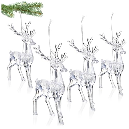 com-four® 4X Christbaumhänger aus Acryl -...
