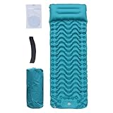Colchoneta de Aire para Camping, Experiencia de sueño cómoda para Acampar y al Aire Libre, colchón Inflable con Almohada, Bomba de pie Plegable compacta para Dormir al Aire Libre y de Transporte