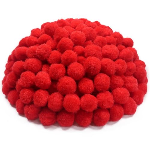 TOAOB 300 Piezas Pompones Grandes de Rojo de 2 cm Bolas de Fieltro Pompones para Decoraciones Manualidades Creativas y Decoraciones Bricolaje