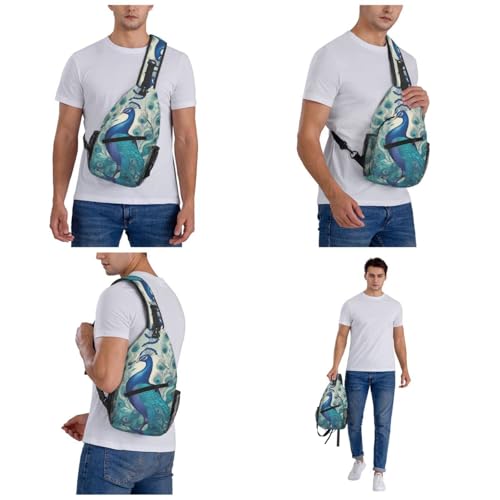 Mochila Sling Negra Crossbody para Senderismo miniatura 6