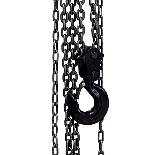 Big Red Tr9030 Torin Manual Hand Lift Steel Chain Block Hoist With 2 Hooks, 3 Ton (6,000 Lb) Capacity, Red #TOP3