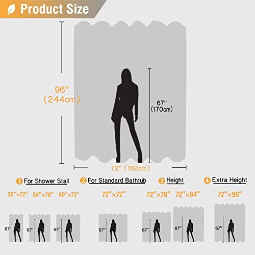 Extra Long Black Boho Shower Curtain 96 Inch Black Tufted Chevron Striped Fabric Shower Curtains For Bathroom Modern Shabby Chic Waterproof Cloth Shower Curtain Set With Hooks, Black #TOP4