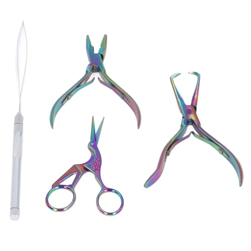 Ferramentas de Extensão de Cabelo, Kit de Ferramentas Microlink de Aço Inoxidável Com Alicate, para