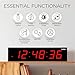 Ivation Oversized Large Digital Wall Clock - Big LED Digital Clock w/Large Display & Durable Aluminum Frame, Shelf or Wall Mount (36 Inch - Red) 6 Brightness Levels | Time Memory | Remote