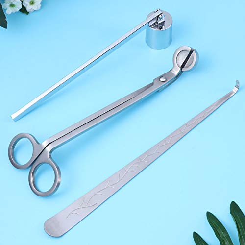 Conjunto de 3 peças de cortador de vela Healifty com cortador de vela, cortador de pavio e velas de