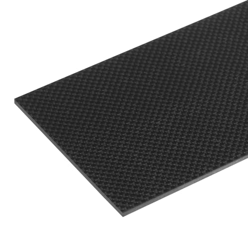 QUARKZMAN 1 Stück Kohlefaserplatte 250x100x3mm glänzende Oberfläche pultrudierte flache Kohlefaserstreifen Leinwandbindung Panelplatte für Drachen RC Flugzeug