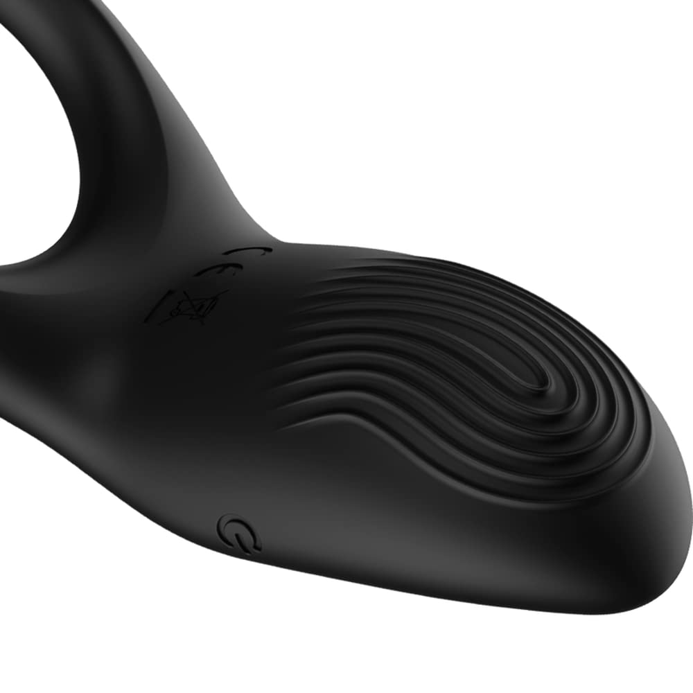 ANELLO FALLICO VIBRANTE PER PENE IN SILICONE NERO CON TELECOMANDO WIRELESS