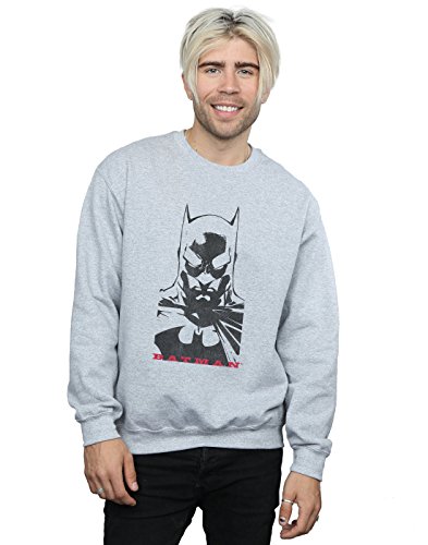 Absolute Cult DC Comics Men's Batman Solid Stare Sweatshirt Sport Grey XXX-Large