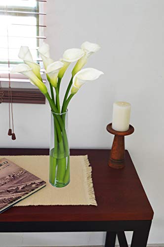 Delivery By Monday, March 13Th,Arabella Bouquets Fresh Cut White Calla Lilies With Vase Flowers, White #TOP2
