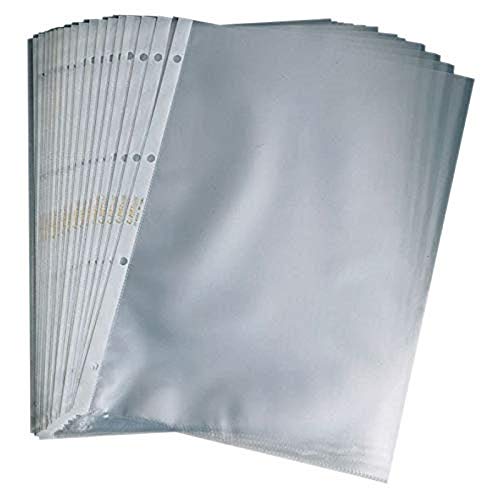 ACCO - Fundas perforadas de apertura superior (formato A5, lote de 100), transparente Cover
