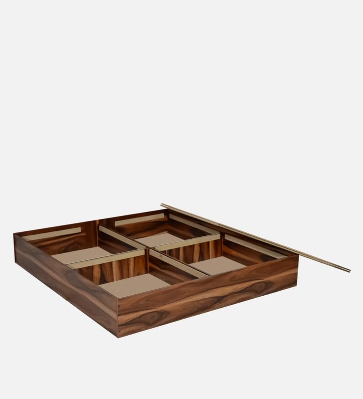 Image of Mintwud Pepperfry Engineered Wood King Size Bed with Box Storage | Wooden Double Bed Cot Palang Furniture for Home Bedroom Living Room and Hotel (Honey Finish)