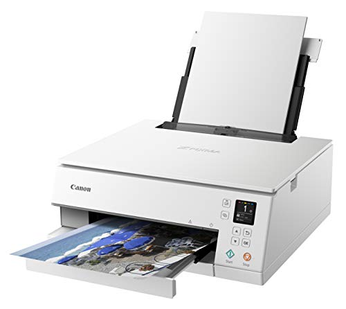 Canon Ts6320 All-In-One Wireless Color Printer With Copier, Scanner And Mobile Printing, White, Works With Alexa #TOP2