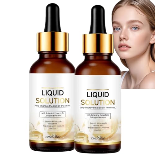 Sérum facial de colágeno con ácido hialurónico, suero antiedad para reafirmar la piel sensible, hidratante intensa, serum facial no graso para radiante (2 unidades)
