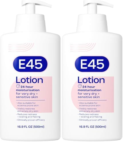 E45 Dermatological Moisturising Lotion, 500 ml (Pack of 2)