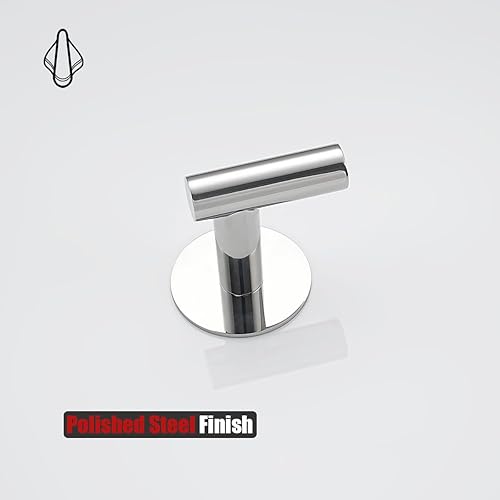 Miniatura 8 de JQK ATH110-CH-P2 - Gancho de pared autoadhesivo para toallas, cromado, sin taladro, para baño, cocina, garaje, paquete de 2, acero inoxidable 304,