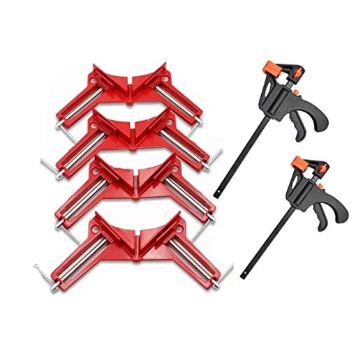 4 Pack Right Angle Clamp Multifunctional 90 Degree Woodworking Right Angle Clamp Craft DIY, Frame Clamp, Glass Holder
