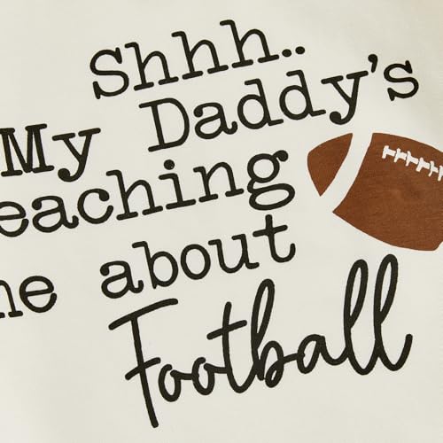 GOOCHEER Newborn Baby Boy Girl Football Outfit Letter Sweatshirt Bubble Romper Long Sleeve Bodysuit Clothes Fall Winter4