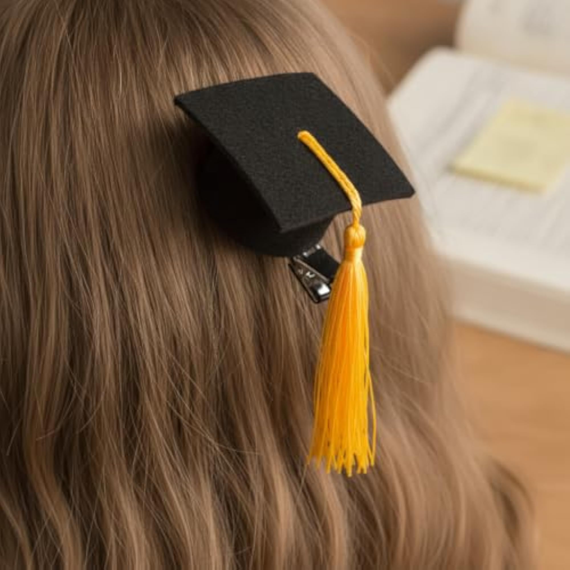 Mini Graduation Cap Hair Clip Set with Tassel for Pets