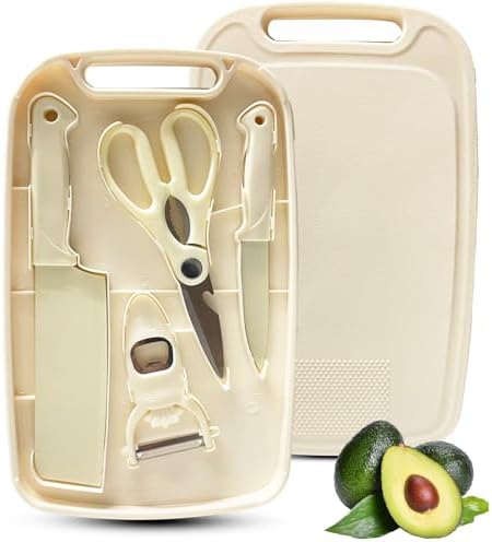 Knife and Cutting Board Set, 5 In1 Travel Small Cutting Boards wi...