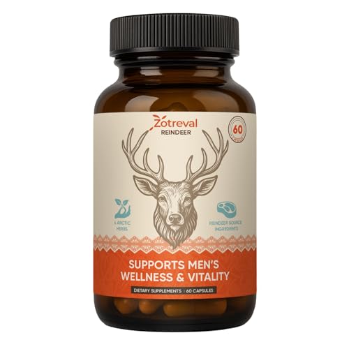 Zotreval Reindeer Organ Supplement for Men Arctic Herb & Reindeer Organ Blend Daily Support for Energy Stamina & Overall Wellness 60 Capsules