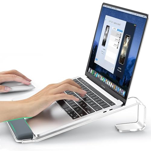 LOXP Acrylic Laptop Stand — Fixed Riser with Wrist Support