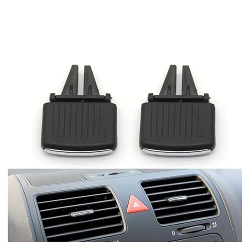 Rejilla Ventilacion Clip Pestaña Salida Rejilla Ventilación Aire Acondicionado Delantero Y Trasero Automóvil para VW para Golf 5 para Sagitar para Jetta L1KD819203 1KD819703(Central 2PCS)