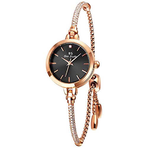Women's Fashion Watches 30m Waterproof (Rose Black)