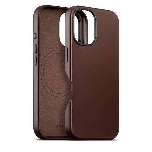 Coque en cuir iPhone 16 Plus Maogoam résistant aux rayures avec cadre caméra métal